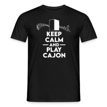 Cajon - Keep calm and play Cajon Player - Men's T-Shirt - black - Front - AI Model Male 178 light (178cm)