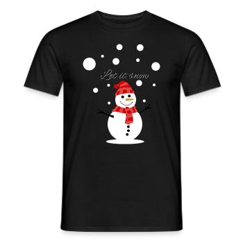 Schneemann Weihnachten Winter Schnee - Männer T-Shirt - Schwarz - Vorne - AI Model Male 178 light (178cm)