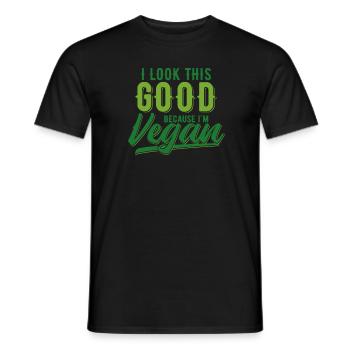 VEGAN - T-shirt homme - noir - Devant - AI Model Male 178 light (178cm)