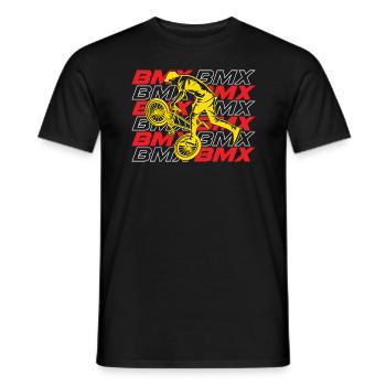 BMX Freestyle Vélo - T-shirt homme - noir - Devant - AI Model Male 178 light (178cm)