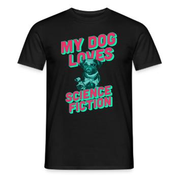 Mon chien adore la science-fiction - T-shirt homme - noir - Devant - AI Model Male 178 light (178cm)