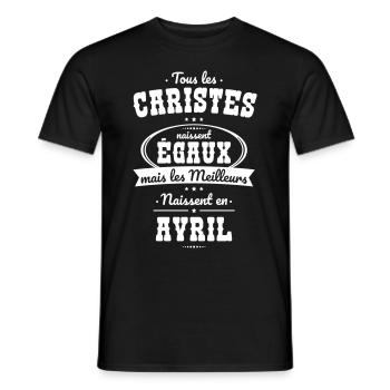 Caristes égaux meilleurs naissent en Avril - T-shirt homme - noir - Devant - AI Model Male 178 light (178cm)