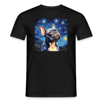Bouledogue français Nuit étoilée - T-shirt homme - noir - Devant - AI Model Male 178 light (178cm)