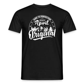 April 2005 Birthday Gift April 2005 Vintage - Men's T-Shirt - black - Front - AI Model Male 178 light (178cm)