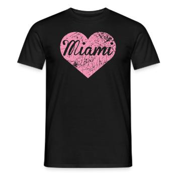 Miami Herz - Männer T-Shirt - Schwarz - Vorne - AI Model Male 178 light (178cm)