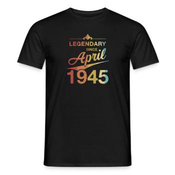80th Birthday Legendary April 1945 Volume 45 - Men's T-Shirt - black - Front - AI Model Male 178 light (178cm)