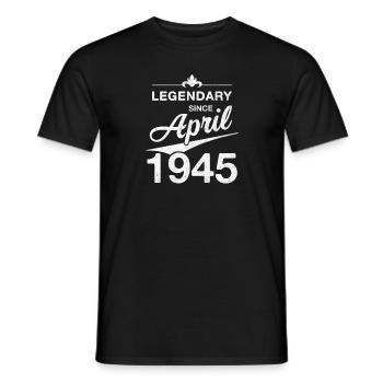 80th Birthday Legendary April 1945 Volume 45 - Men's T-Shirt - black - Front - AI Model Male 178 light (178cm)
