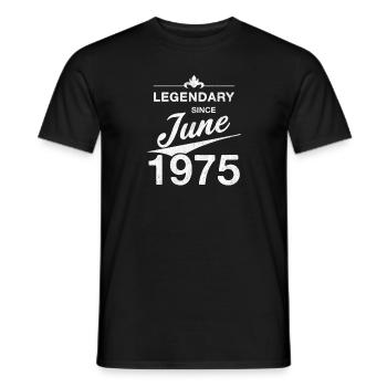 50th Birthday Legendary since June 1975 Volume 75 - Men's T-Shirt - black - Front - AI Model Male 178 light (178cm)
