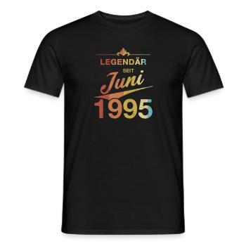 30th Birthday Legendary since June 1995 Born in '95 - Men's T-Shirt - black - Front - AI Model Male 178 light (178cm)