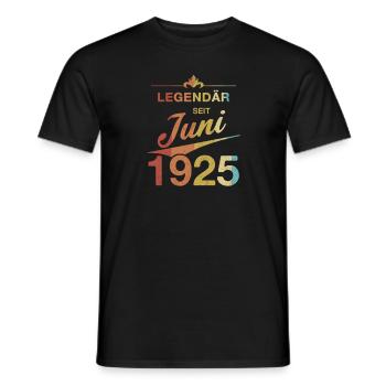 100e anniversaire Légendaire depuis juin 1925 - T-shirt homme - noir - Devant - AI Model Male 178 light (178cm)