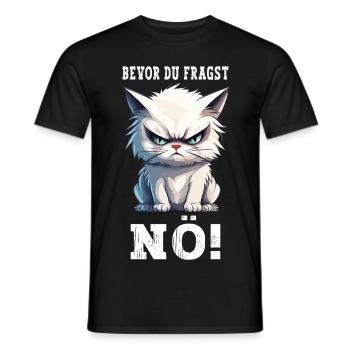Before You Ask Nope No Cat Funny Saying Humor - Men's T-Shirt - black - Front - AI Model Male 178 light (178cm)