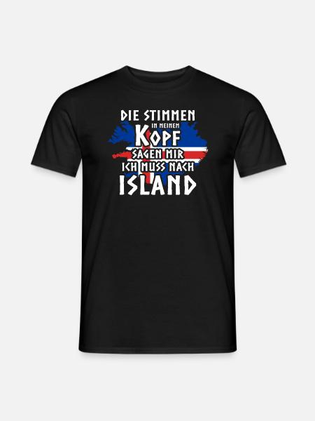 Island / Iceland - Männer T-Shirt - Schwarz