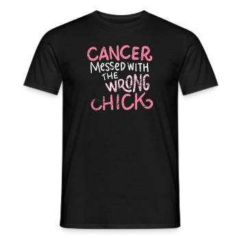 Cancer foutu en l'air avec le mauvais poussin - T-shirt homme - noir - Devant - AI Model Male 178 light (178cm)