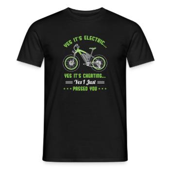 E-Bike Fahrrad Schummeln Fahrradfahren Elektrisch - Männer T-Shirt - Schwarz - Vorne - AI Model Male 178 light (178cm)
