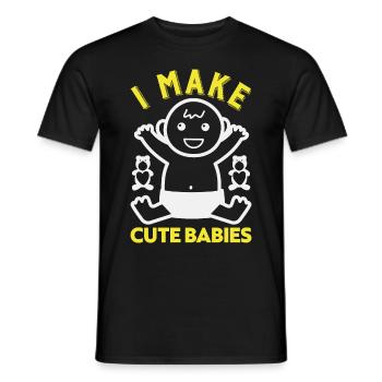 Je fais de jolis bébés - dire pour les parents fiers - T-shirt homme - noir - Devant - AI Model Male 178 light (178cm)