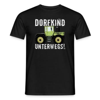 Dorfkind unterwegs - Unimog - MB Trac - Oldtimer - Männer T-Shirt - Schwarz - Vorne - AI Model Male 178 light (178cm)