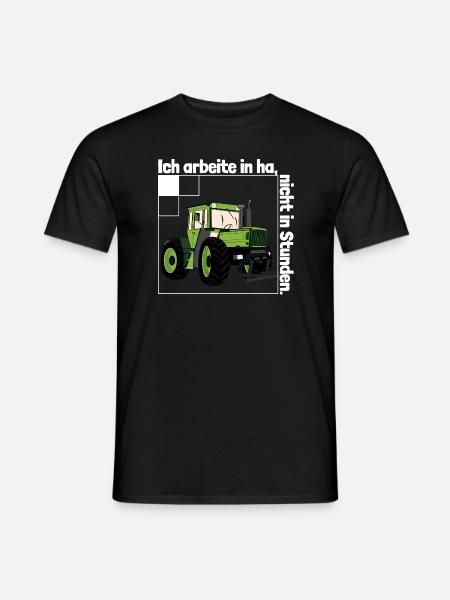 Ich arbeite in Hektar - Lohnarbeit Bauer MB Trac - Männer T-Shirt - Schwarz