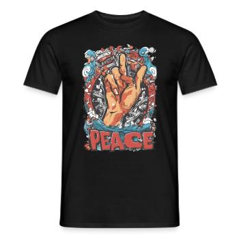 Paix - Pour la paix dans le monde ! - T-shirt homme - noir - Devant - AI Model Male 178 light (178cm)