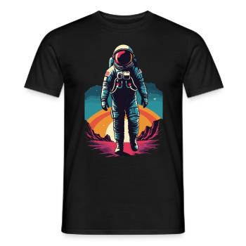 Astronaut lost in space - Splash Art Illustration - Männer T-Shirt - Schwarz - Vorne - AI Model Male 178 light (178cm)