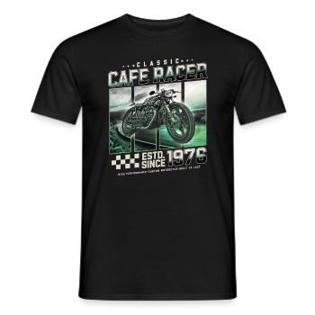 Cafe Racer built in 1976 - Men's T-Shirt - black - Front - AI Model Male 178 light (178cm)