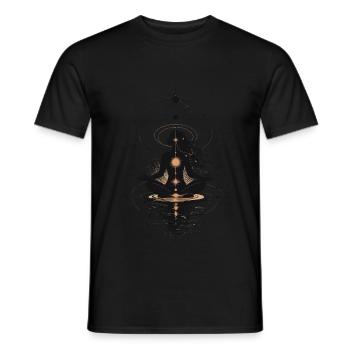Méditation dans le cosmos : la paix intérieure - T-shirt homme - noir - Devant - AI Model Male 178 light (178cm)