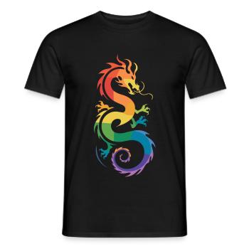 Rainbow Dragon: Magical Diversity - Men's T-Shirt - black - Front - AI Model Male 178 light (178cm)