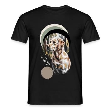 Labrador in the Forest: Faithful View - Men's T-Shirt - black - Front - AI Model Male 178 light (178cm)