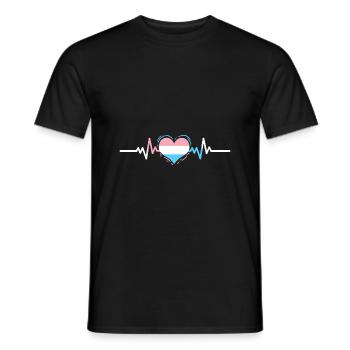 Transgender Heartbeat Trans Pride - Men's T-Shirt - black - Front - AI Model Male 178 light (178cm)