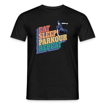 Parkour Manger Dormir Parkour Répéter - T-shirt homme - noir - Devant - AI Model Male 178 light (178cm)
