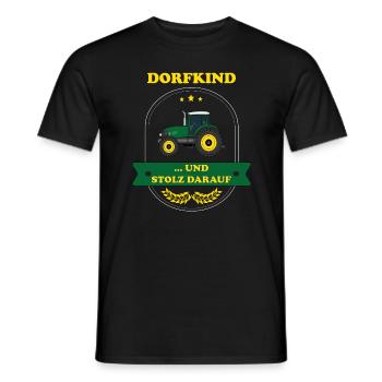 Dorfkind und stolz darauf Bauer Traktor Trecker - Männer T-Shirt - Schwarz - Vorne - AI Model Male 178 light (178cm)