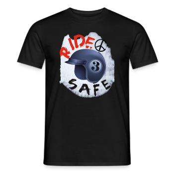 Ride Safe Motorrad/Roller T-shirt - Männer T-Shirt - Schwarz - Vorne - AI Model Male 178 light (178cm)