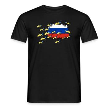 UKRAINE starke ukrainische FRONT Ameise SUPPORT - Männer T-Shirt - Schwarz - Vorne - AI Model Male 178 light (178cm)