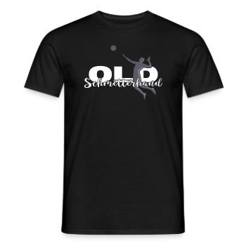 VOLLEYBALL Volleyballer-OLD SCHMETTERHAND - Männer T-Shirt - Schwarz - Vorne - AI Model Male 178 light (178cm)