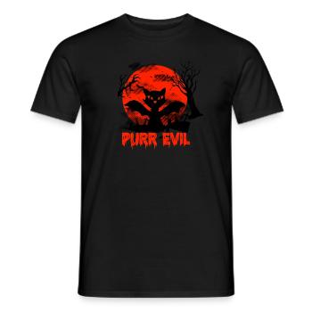 Halloween Lustige Katze - Männer T-Shirt - Schwarz - Vorne - AI Model Male 178 light (178cm)