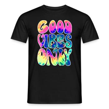 Nur gute Schwingungen - Männer T-Shirt - Schwarz - Vorne - AI Model Male 178 light (178cm)