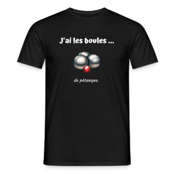 J ai les boules de pétanque - T-shirt homme - noir - Devant - AI Model Male 178 light (178cm)