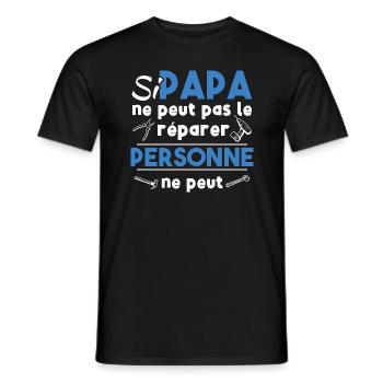 Si papa ne peut pas le réparer, personne ne peut - T-shirt homme - noir - Devant - AI Model Male 178 light (178cm)