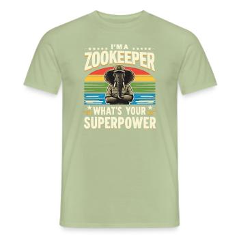 Gardien de zoo Gardien de zoo - T-shirt homme - vert sauge - Devant - AI Model Male 178 light (178cm)