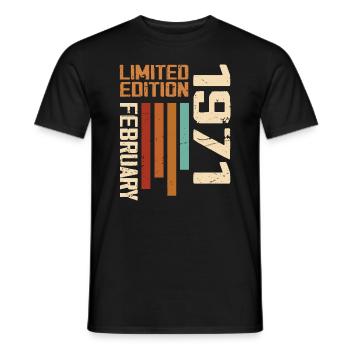 Née en Février 1971 Rétro 1971 Anniversaire - T-shirt homme - noir - Devant - AI Model Male 178 light (178cm)