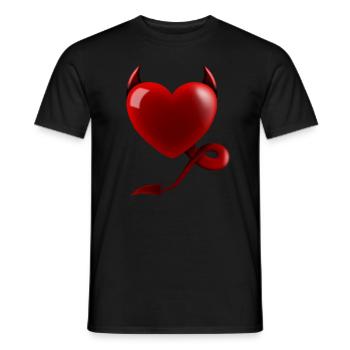 Heart Devil Design Gift - Men's T-Shirt - black - Front - AI Model Male 178 light (178cm)