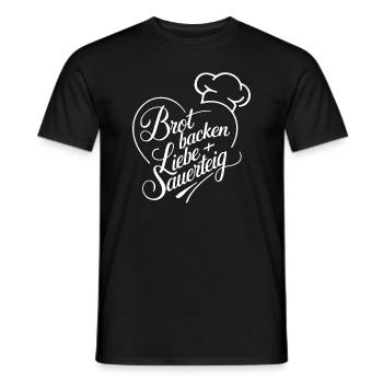 Brot Backen mit Sauerteig und Liebe - Männer T-Shirt - Schwarz - Vorne - AI Model Male 178 light (178cm)