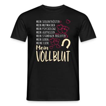 VOLLBLUT - mein - Männer T-Shirt - Schwarz - Vorne - AI Model Male 178 light (178cm)