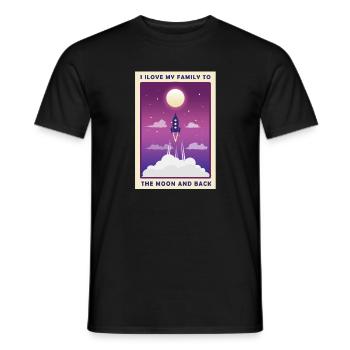 Rocket Moon Space Family Love Gift - Men's T-Shirt - black - Front - AI Model Male 178 light (178cm)