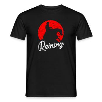 Reining Sliding Stop Western Riding Rider Horse - Men's T-Shirt - black - Front - AI Model Male 178 light (178cm)