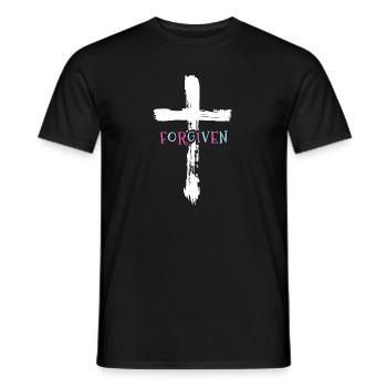 Kreuz - Jesus - Vergeben - Christlich - Männer T-Shirt - Schwarz - Vorne - AI Model Male 178 light (178cm)