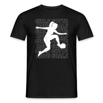 Fußball Frauenfußball Girls Goals Damen Sport - Männer T-Shirt - Schwarz - Vorne - AI Model Male 178 light (178cm)