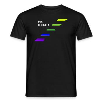 Klettersteig via ferrata Bergsport Alpin - Männer T-Shirt - Schwarz - Vorne - AI Model Male 178 light (178cm)
