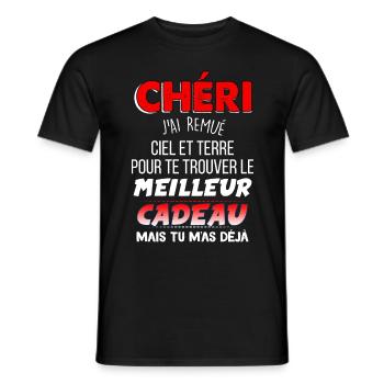 Cadeau Homme saint valentin chéri - T-shirt homme - noir - Devant - AI Model Male 178 light (178cm)