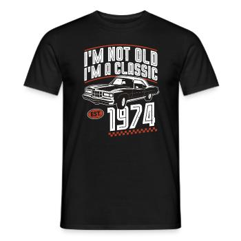 1974 Vintage Vintage Retro Classic Birthday - Men's T-Shirt - black - Front - AI Model Male 178 light (178cm)
