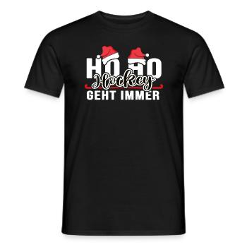 Hockey sur gazon Hockey « Fête de Noël du hockey » - T-shirt homme - noir - Devant - AI Model Male 178 light (178cm)